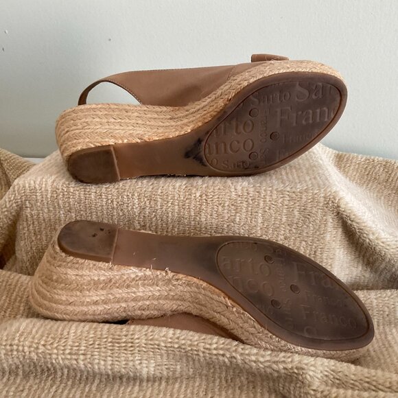 Franco Sarto Espadrille Wedge Sandals - Size 8.5M - Shoe - 3" Heel - Picture 5 of 5